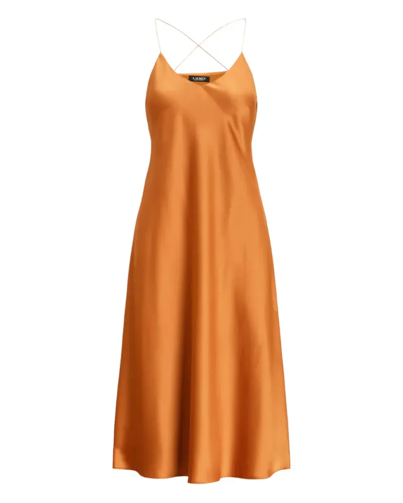 Ralph Lauren Midikleid mit V-Ausschnitt - Orange Orange