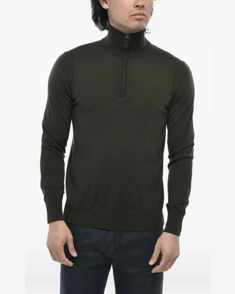Paolo Pecora Milano half-zip elbow-patchs polo shirt - Grün Grün