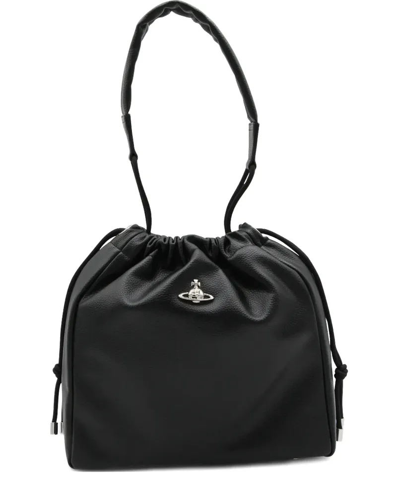 Vivienne Westwood orb-plaque drawstring shoulder bag - Schwarz Schwarz