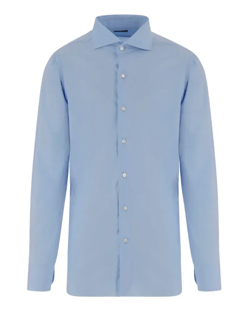 Finamore 1925 Hemd mit spitzem Kragen - Blau Blau