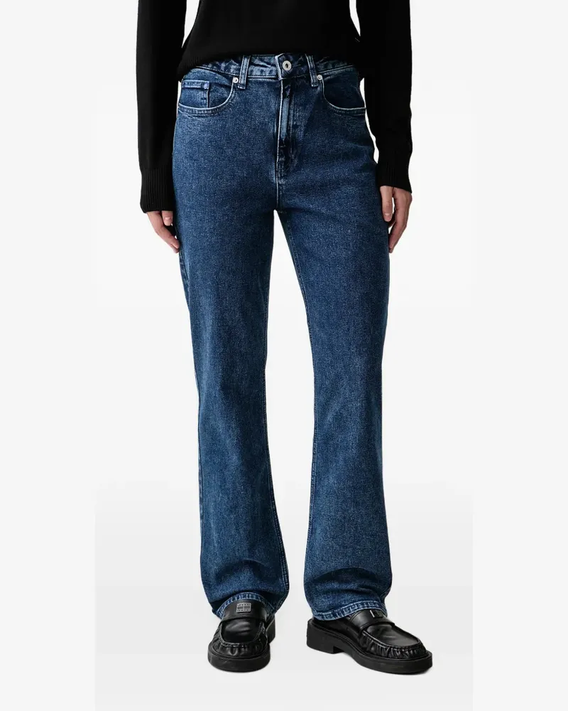 Karl Lagerfeld logo-patch straight-leg jeans - Blau Blau