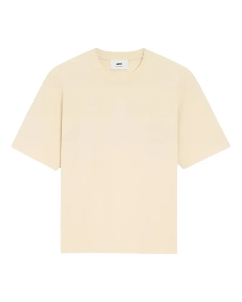 AMI Paris T-Shirt mit Logo-Prägung - Nude Nude