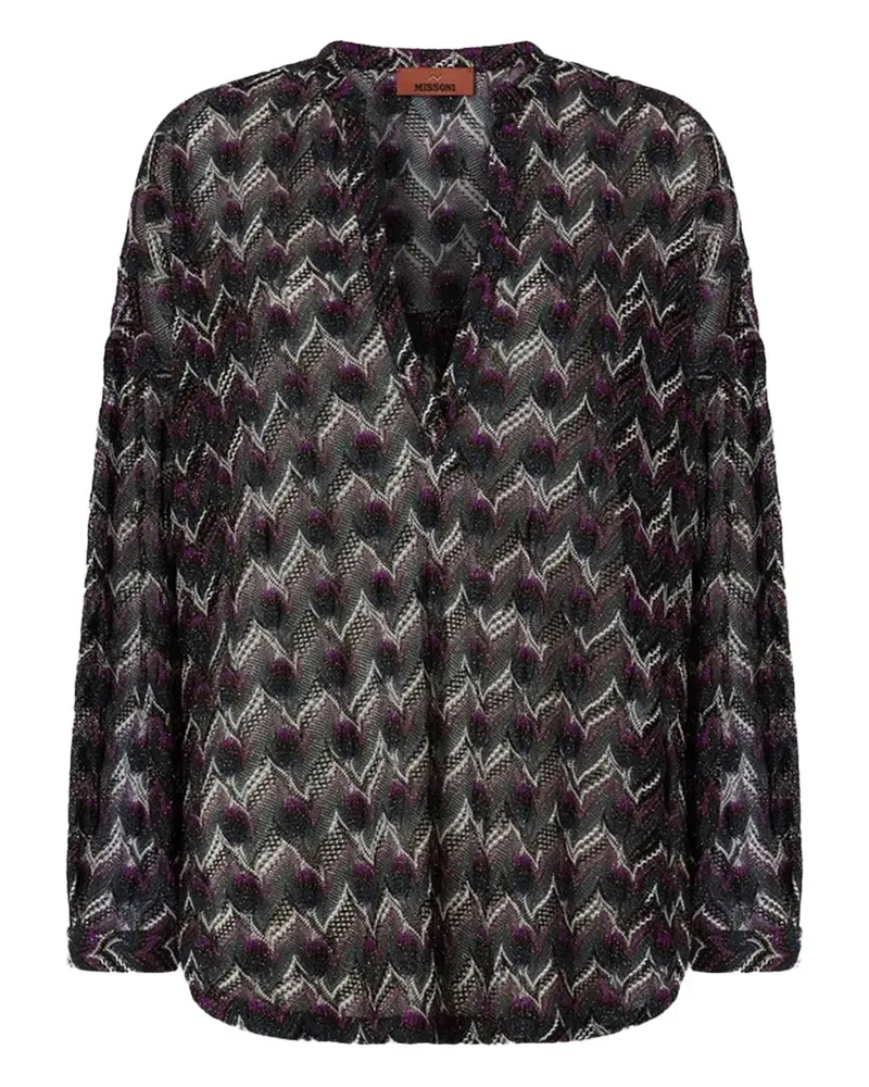 Missoni Bluse mit Zickzackmuster - Schwarz Schwarz