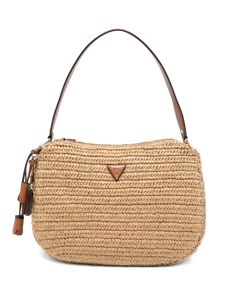 Guess Schultertasche mit Webmuster - Nude Nude