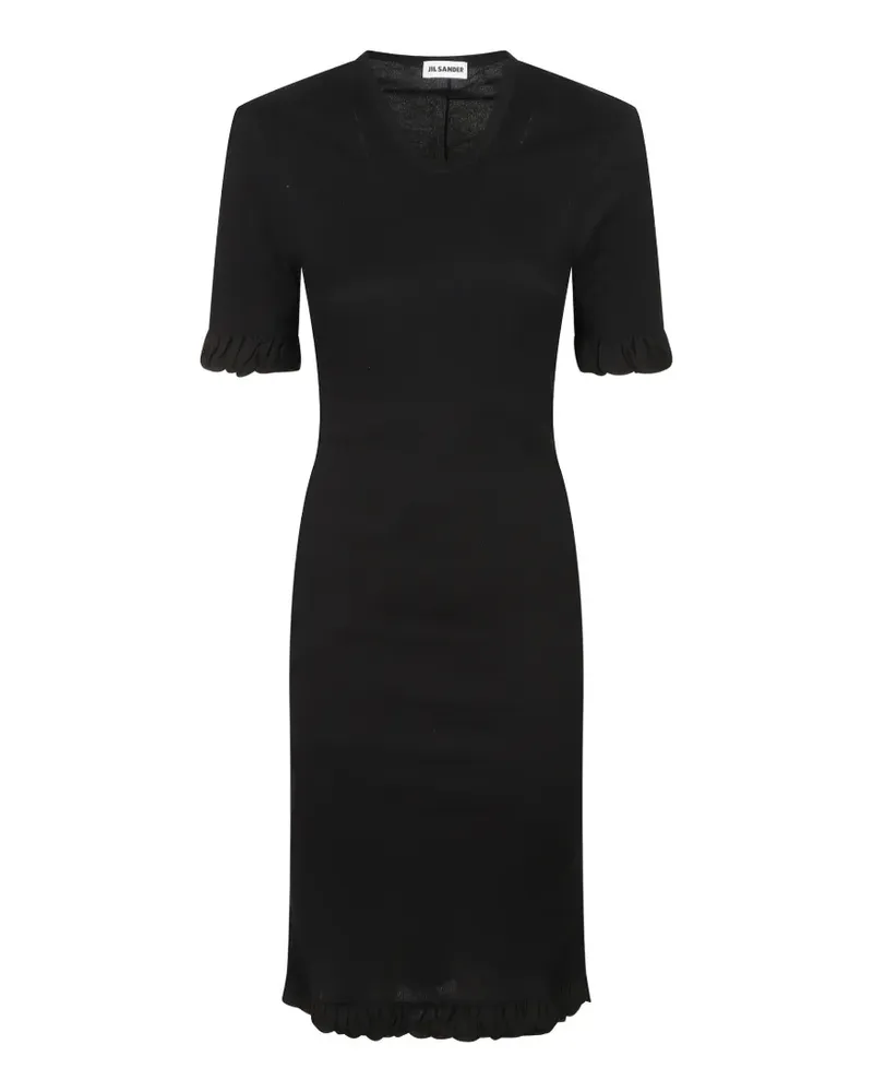 Jil Sander ribbed midi dress - Schwarz Schwarz
