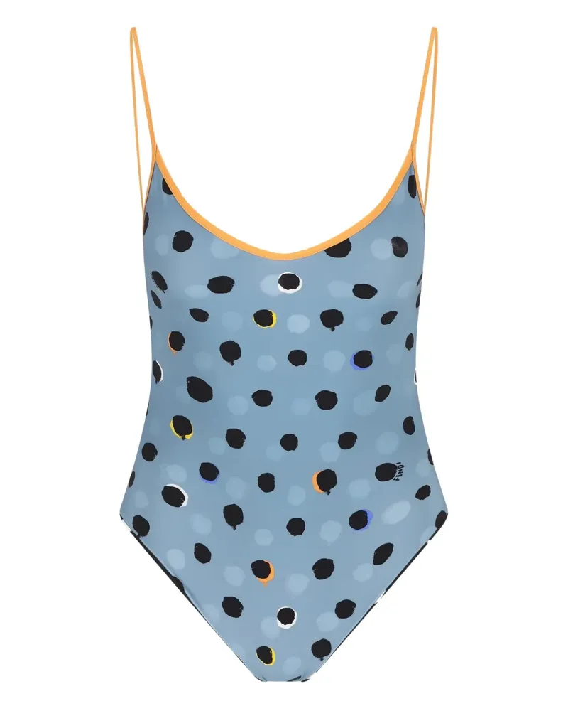 Fendi Badeanzug mit Polka Dots - Blau Blau