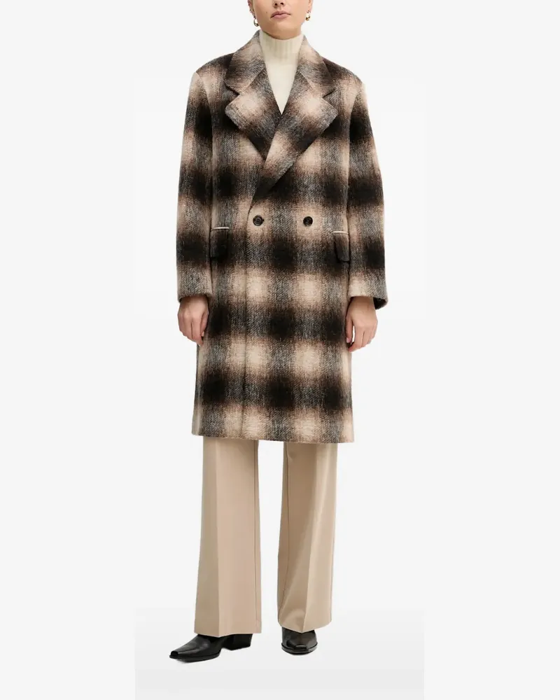 JOOP! double-breasted checked coat - Braun Braun