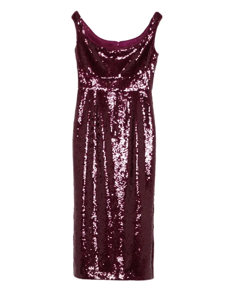 Roland Mouret Midikleid mit Pailletten - Violett Violett