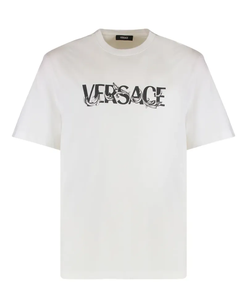 Versace T-Shirt mit Logo-Print - Weiß Weiß