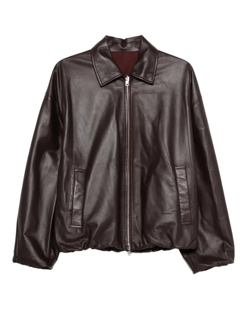 Arma zip-up leather jacket - Braun Braun