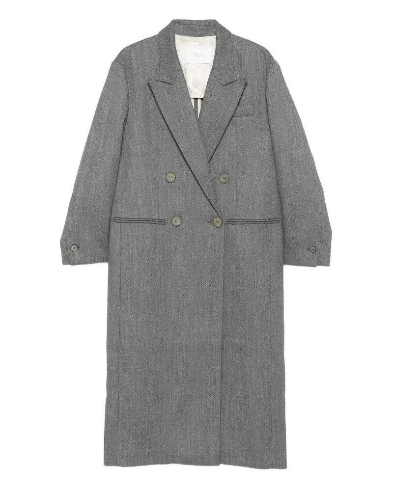 TELA double-breasted coat - Grau Grau