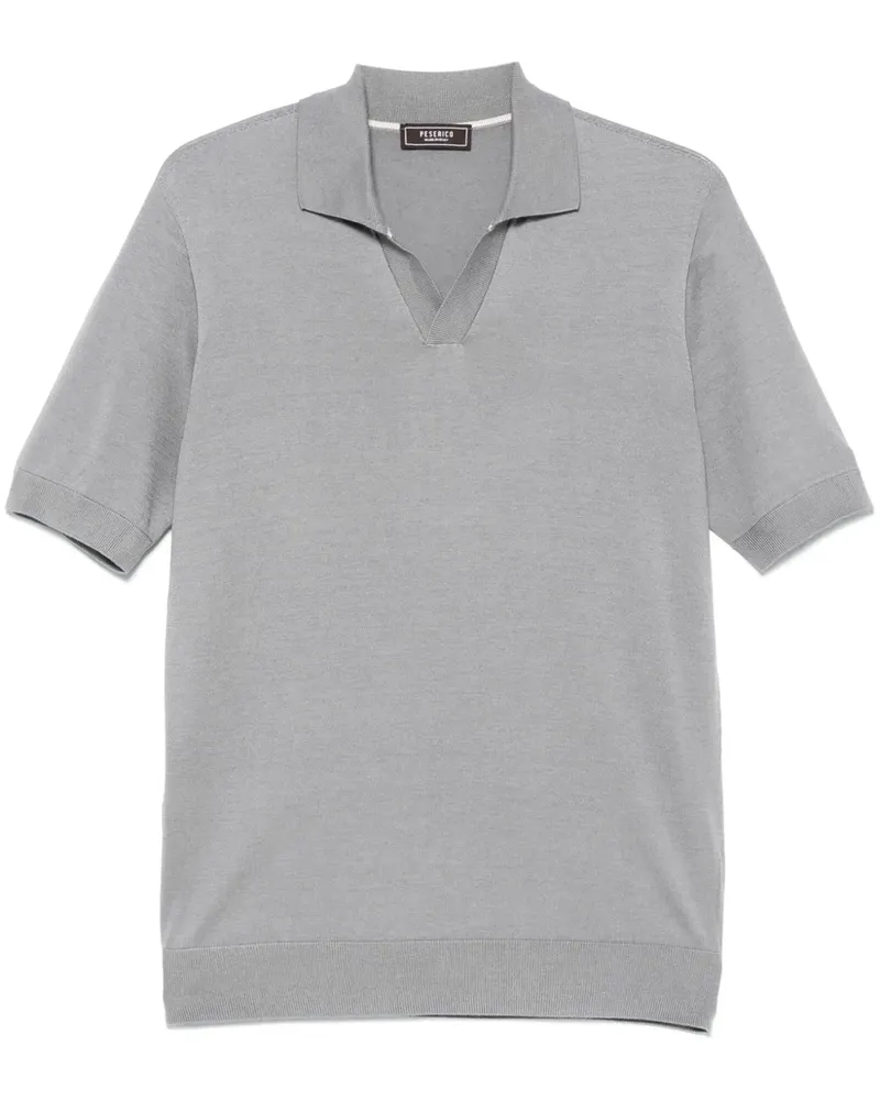 Peserico Fein gestricktes T-Shirt Grau