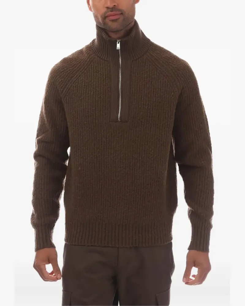 HUGO BOSS Pullover mit Reißverschluss - Braun Braun