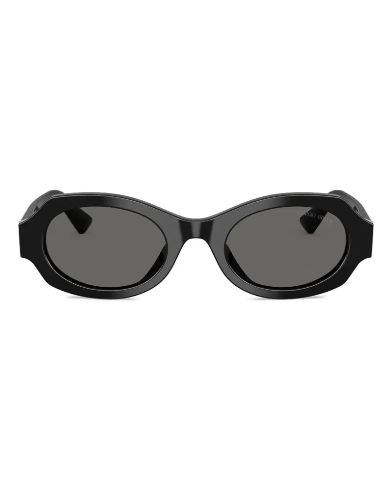 Giorgio Armani Sonnenbrille mit ovalem Gestell - Schwarz Schwarz