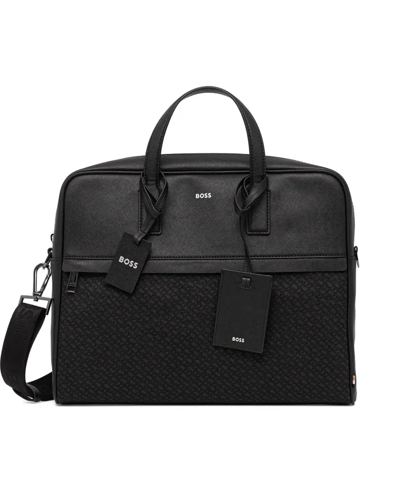 HUGO BOSS Aktentasche mit Logo-Schild - Schwarz Schwarz