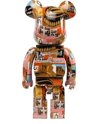 Medicom Toy x Andy Warhol x Jean Michel Basquiat BE@RBRICK Figur Orange