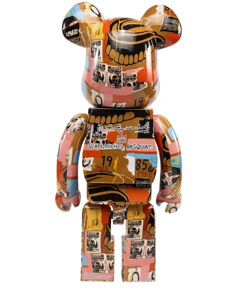 Medicom Toy x Andy Warhol x Jean Michel Basquiat BE@RBRICK Figur Orange