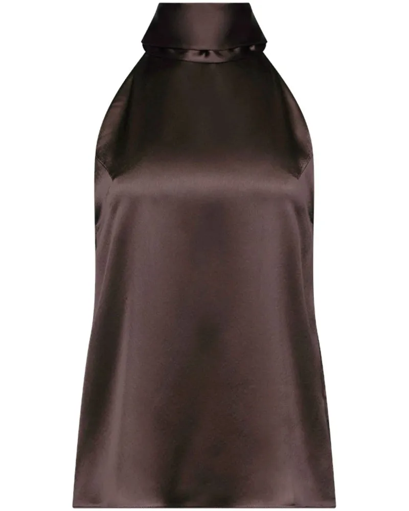 GALVAN Sienna Satin-Bluse - Braun Braun