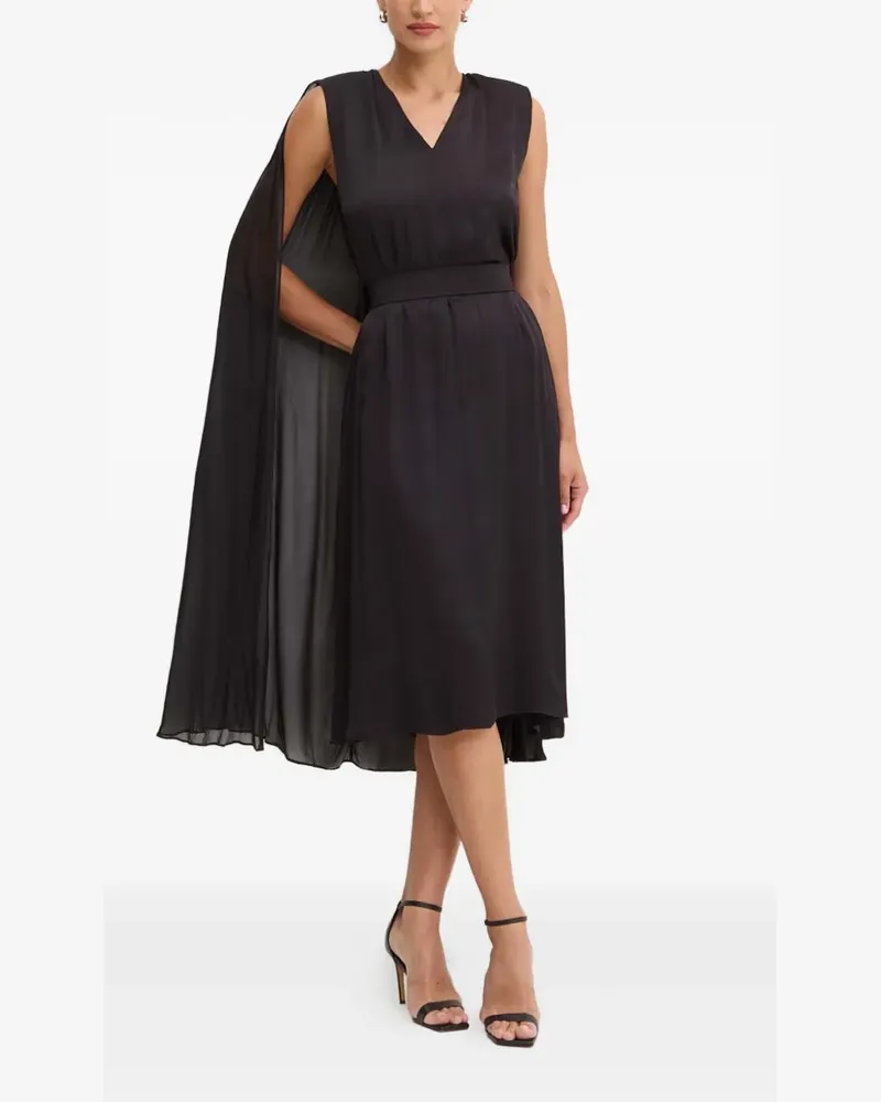 Karl Lagerfeld Midikleid mit Cape-Einsatz - Schwarz Schwarz
