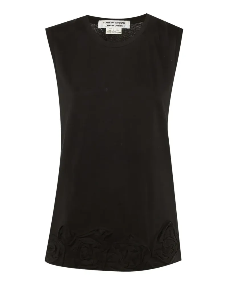 Comme des Garçons Tanktop mit flroaler Applikation - Schwarz Schwarz