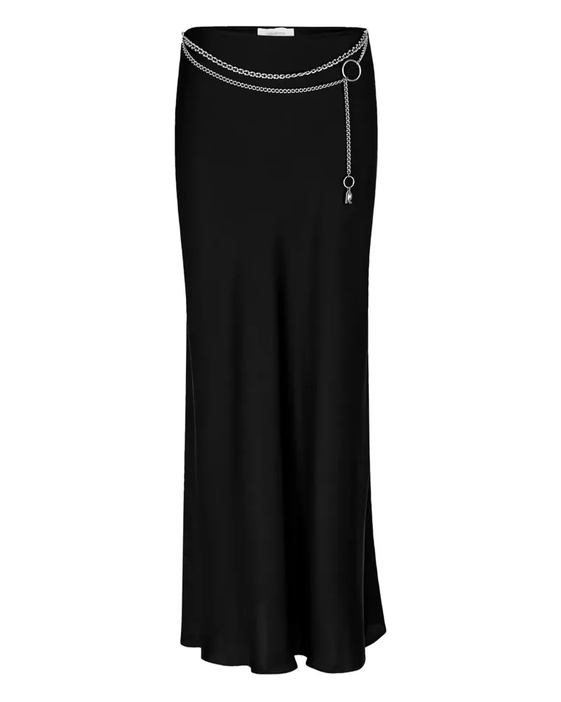 Paco Rabanne Satinrock mit Kette - Schwarz Schwarz