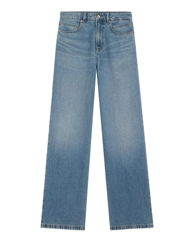 HUGO BOSS Marlene high-waisted regular-fit jeans in cross-hatch denim - Blau Blau