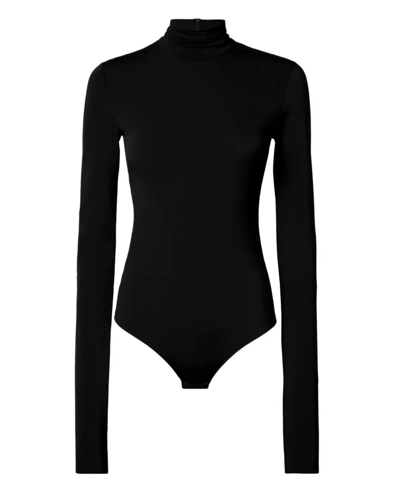 ANDAMANE Ziggy draped long-sleeve bodysuit - Schwarz Schwarz