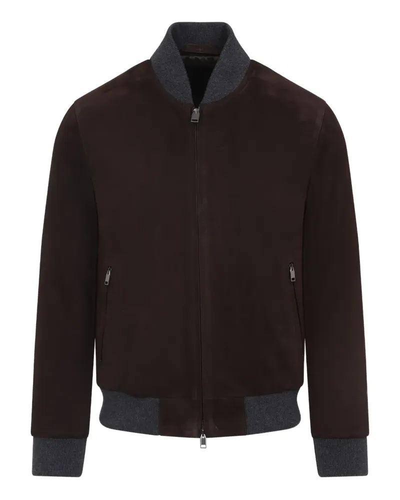 Brioni Bomberjacke aus Wildleder - Braun Braun