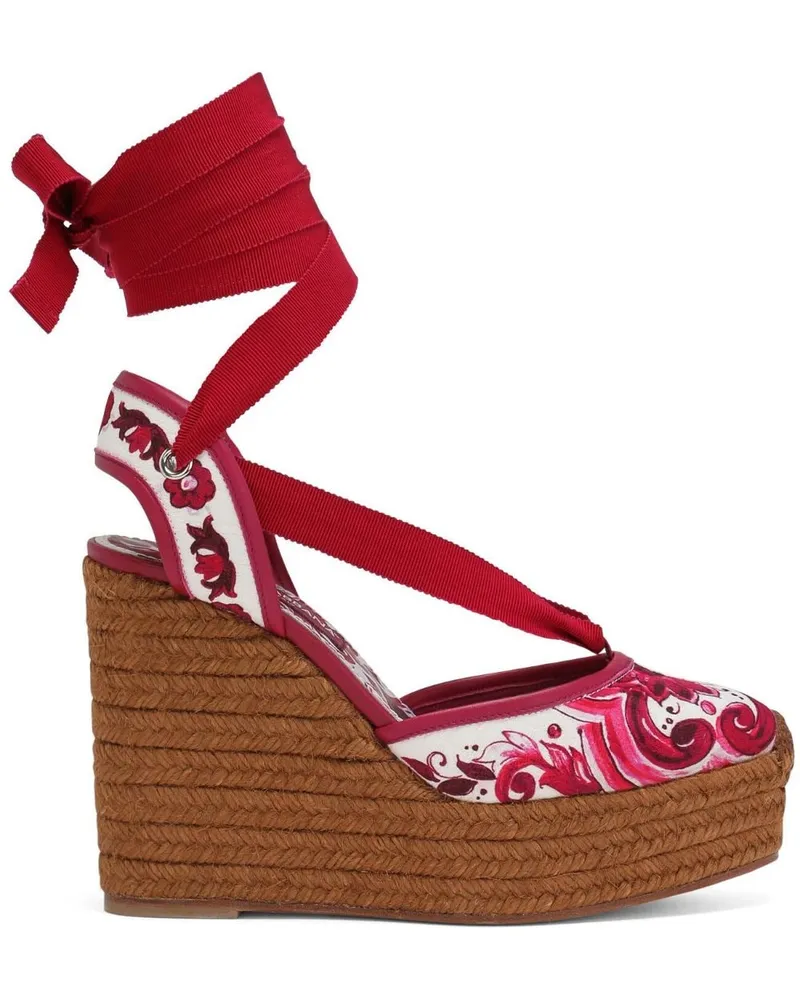 Dolce & Gabbana Espadrilles mit Majolica-Print - Rot Rot
