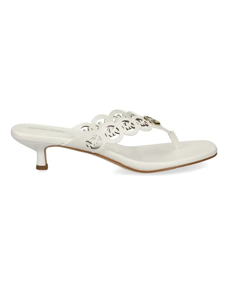 Michael Kors logo-cutout kitten-heel sandals - Weiß Weiß