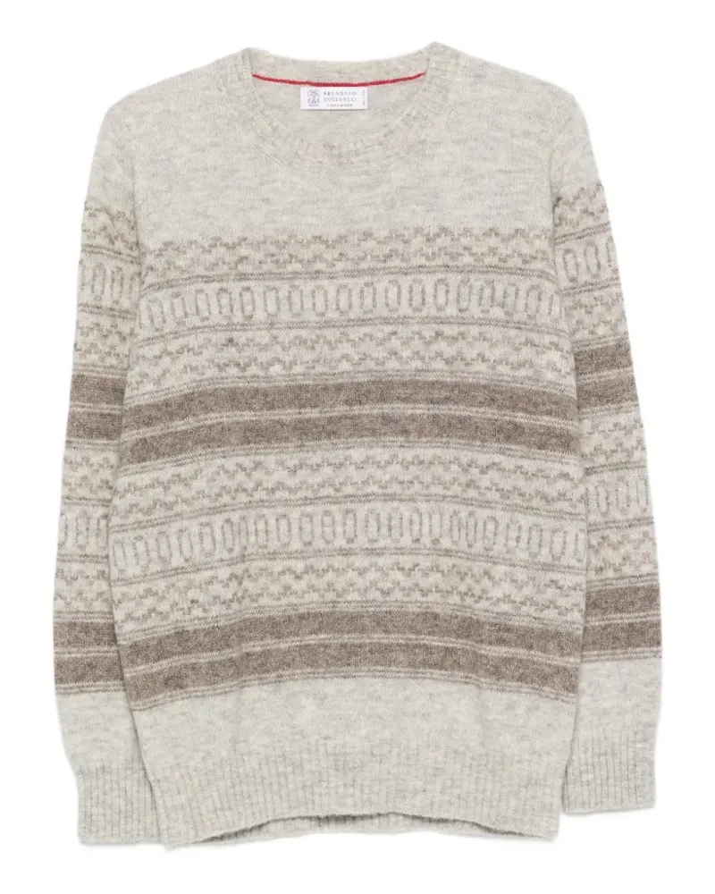 Brunello Cucinelli Pullover mit Fair-Isle-Intarsie - Grau Grau