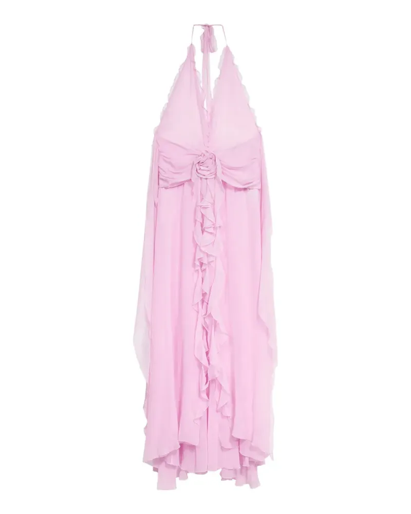 Blumarine ruffled georgette maxi dress - Rosa Rosa