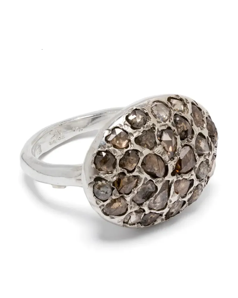 Rosa Maria Sterlingsilber-Cocktailring mit Diamant Silber