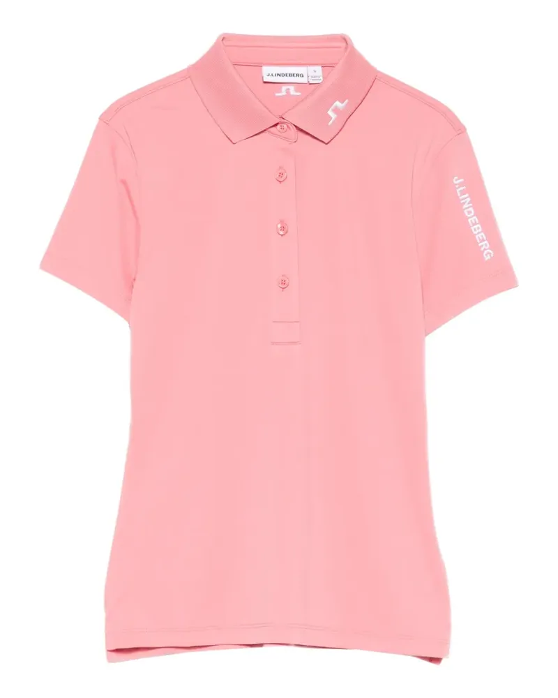 J.Lindeberg Tour Tech button polo top - Rosa Rosa
