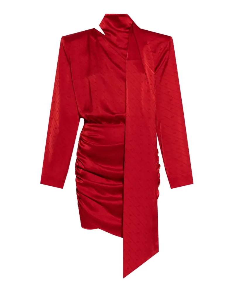 Gestuz x Barbie logo-jacquard draped dress - Rot Rot