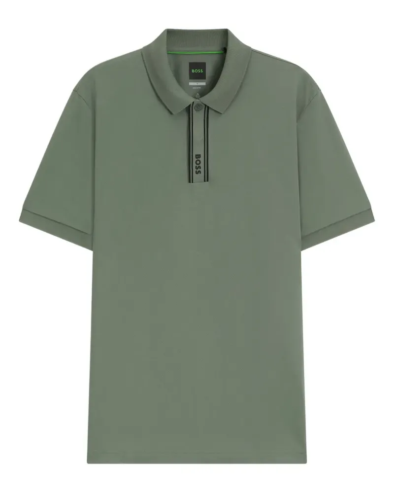 HUGO BOSS Poloshirt mit gestreifter Knopfleiste - Grün Grün