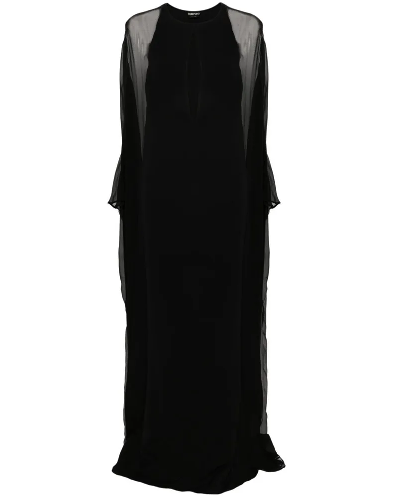 Tom Ford Maxikleid mit transparenten Einsätzen - Schwarz Schwarz