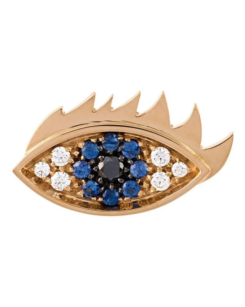 Delfina Delettrez 18kt 'Eyes On Me' Goldohrring mit Diamanten und Saphiren - Metallic Metallic