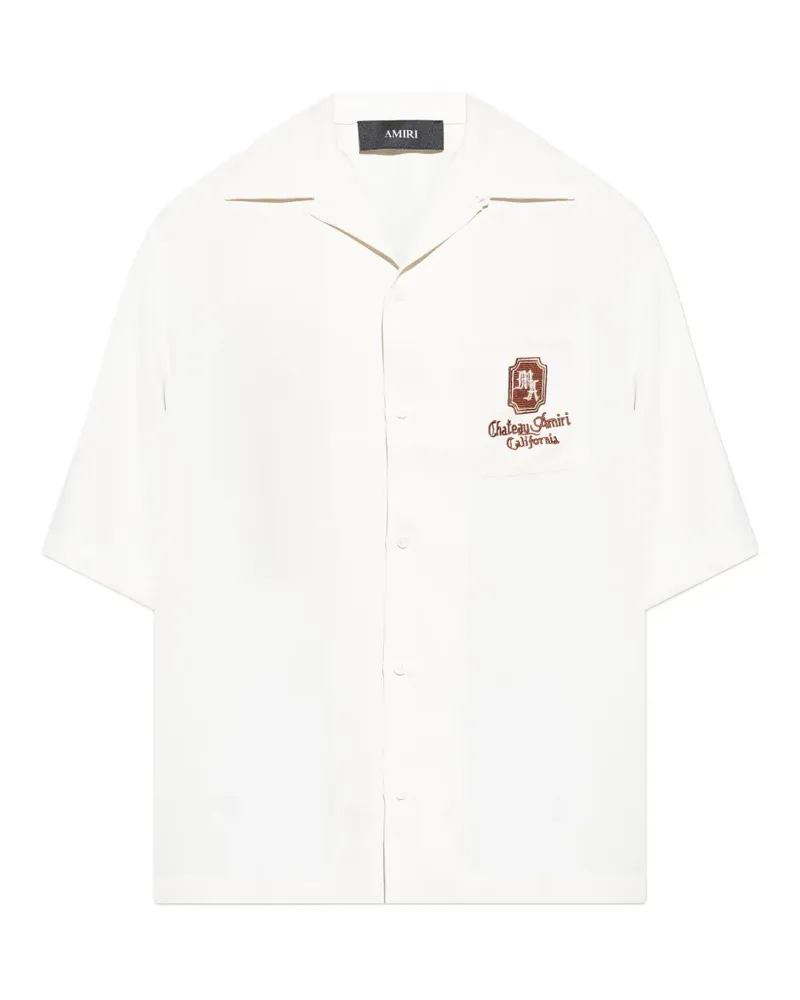 Amiri logo-embroidered shirt - Nude Nude