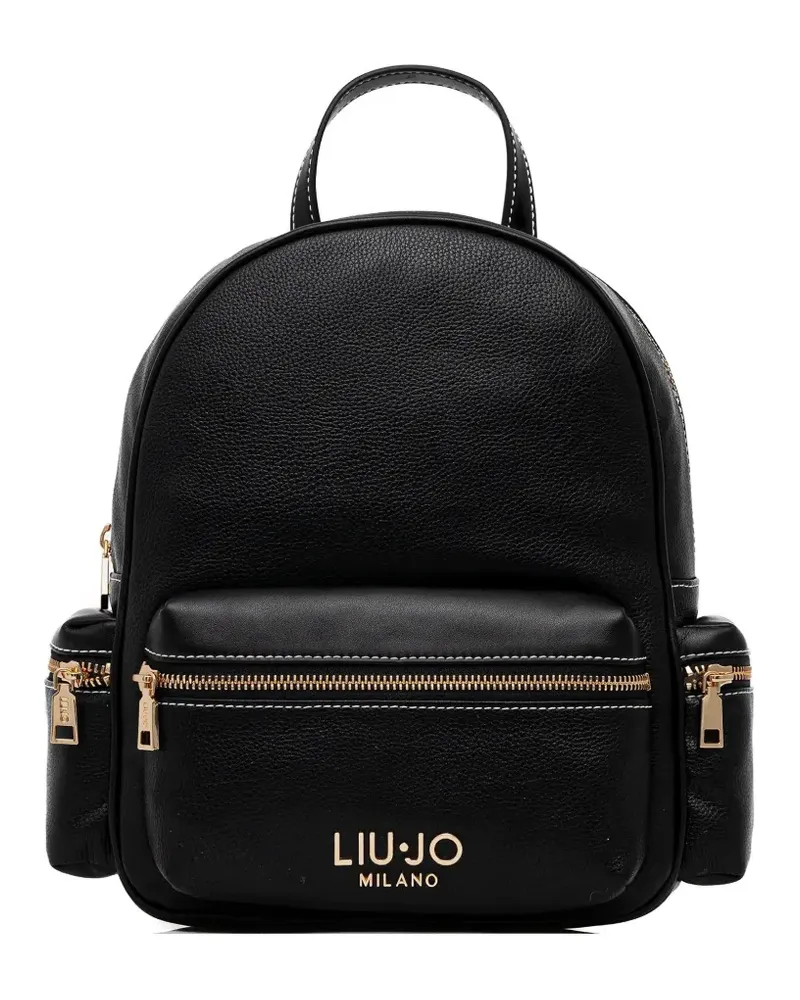 Liu Jo Better topstitch zip backpack - Schwarz Schwarz