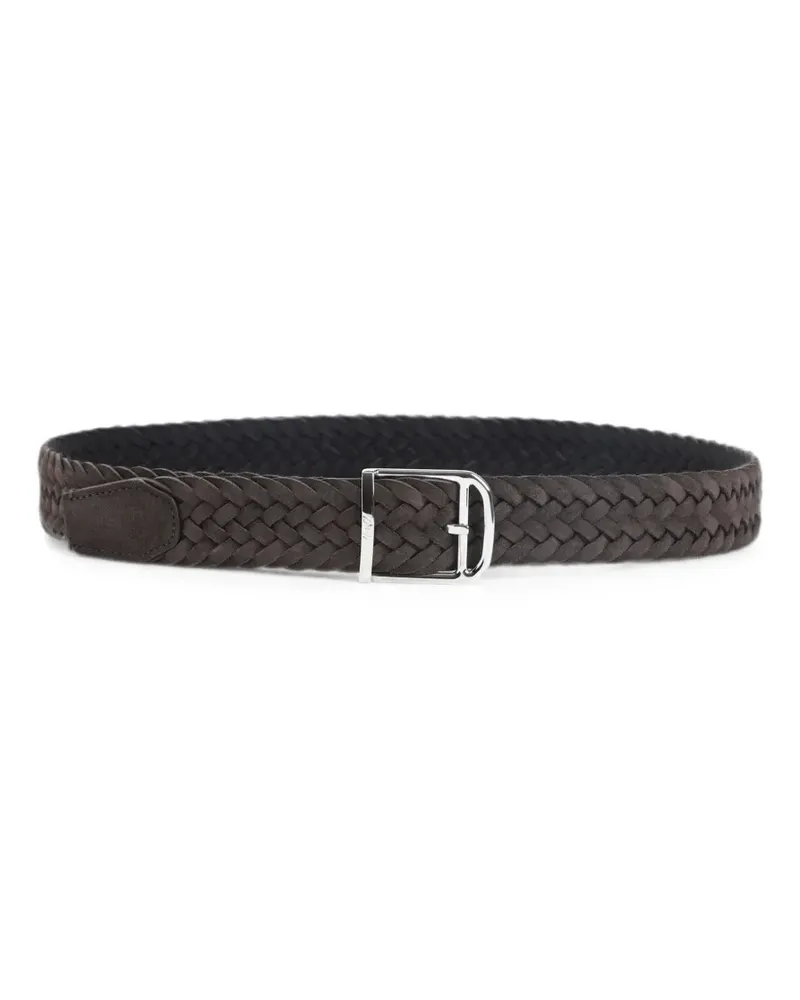 Brioni braided calf leather belt - Braun Braun
