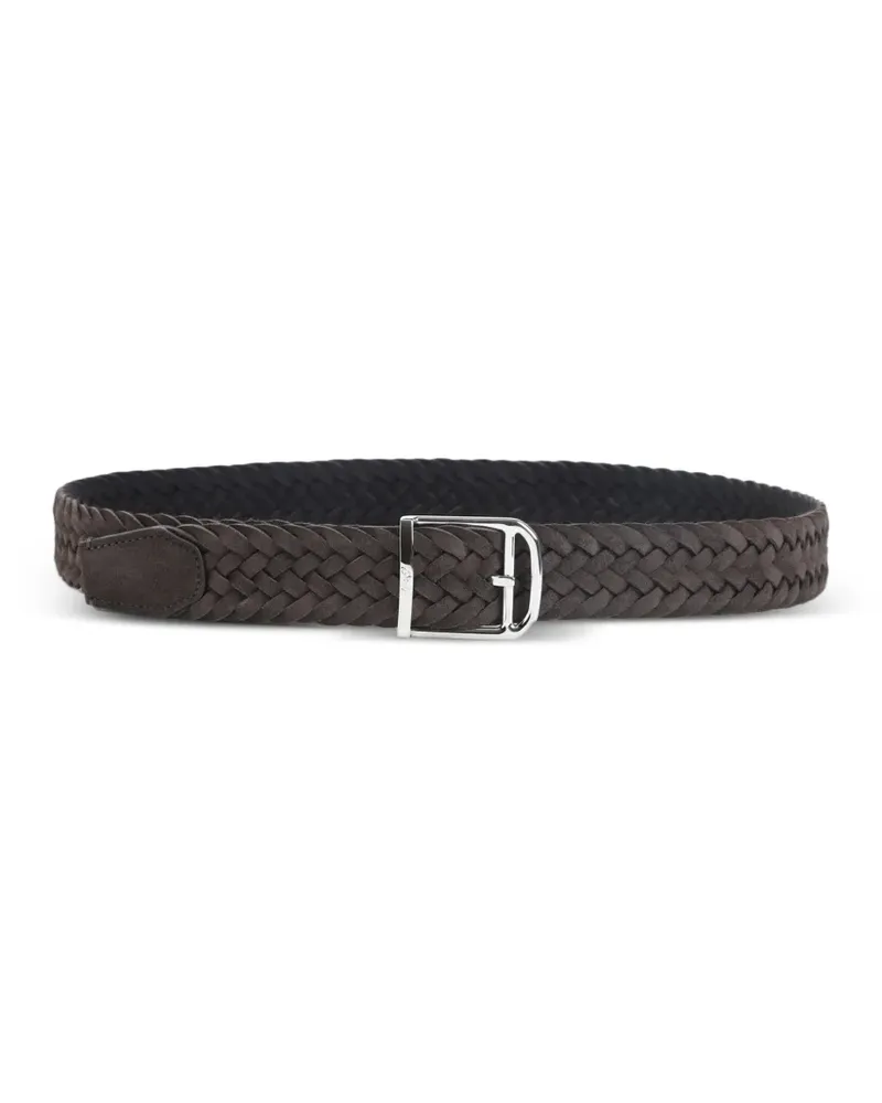 Brioni braided calf leather belt - Braun Braun