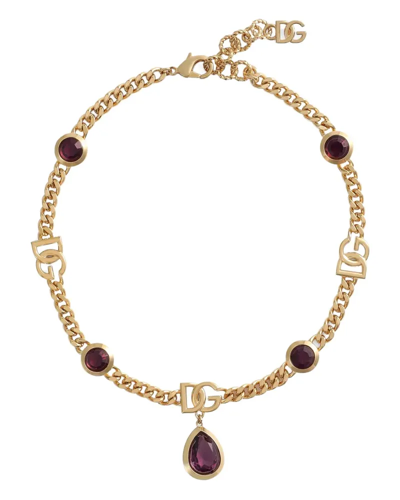 Dolce & Gabbana Halskette mit Logo-Schild - Gold Gold