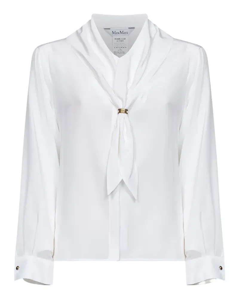 Max Mara scarf-collar silk shirt - Weiß Weiß