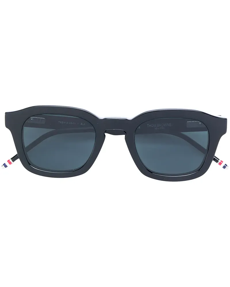 Thom Browne Sonnenbrille mit eckigem Gestell - Schwarz Schwarz