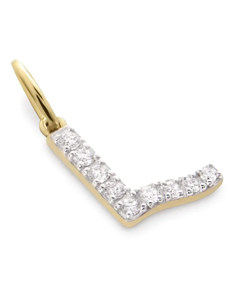 Monica Vinader 14kt synthetischer L Gelbgoldanhänger mit Diamanten Gold