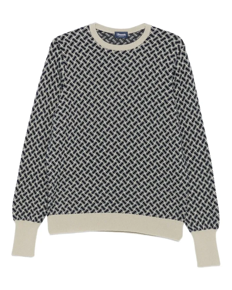 Drumohr  Geometrisch gemusterter Pullover - Blau Blau