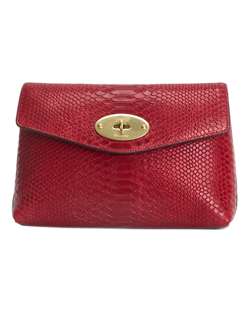 Mulberry Darley snakeskin-effect makeup bag - Rot Rot