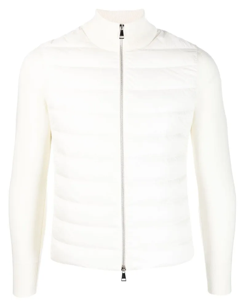 Moncler Gefütterter Cardigan mit Reißverschluss - Weiß Weiß