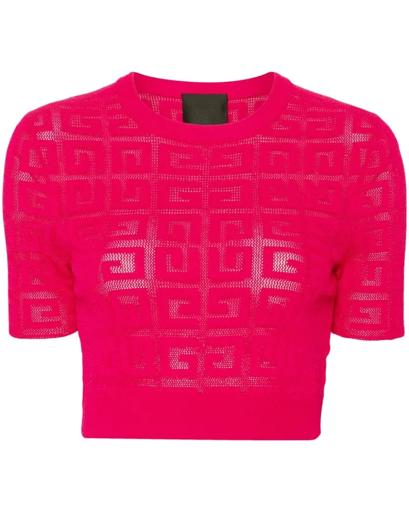 Givenchy Jacquard-T-Shirt mit Logo Rosa